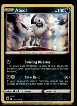 Absol 097/189 Holo Rare Astral Radiance Pokemon - Image 1