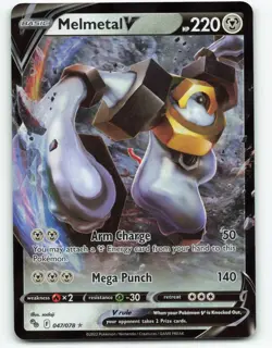 2022 Pokemon, Pokemon GO, #47/78 Melmetal V, Holo Ultra Rare - Image 1