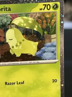 Pokemon TCG - Fart Swirl 💫💫💫Cosmos Holo Blister Promo - Chikorita MEP 069 - Image 3