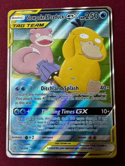 🦆 Slowpoke & Psyduck GX 218/236 Unified Minds Tag Team Full Art ✨Pokemon - Image 1