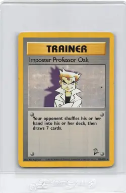 Imposter Professor Oak 102/130 - VINTAGE WOTC Pokemon CARD - BASE SET 2 - MP/HP - Image 1