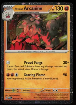 Hisuian Arcanine (Cosmos Holo) 100/167 Rare Blister Exclusives Pokemon Near Mint - Image 1