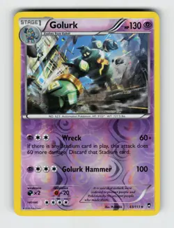 Golurk 43/111 Reverse Holo Rare Furious Fists Pokemon 2014 Moderately Played - Image 1