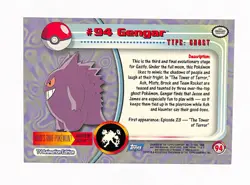 Gengar #94 1st Print Blue Logo US Pokemon Topps Series 2 NM or better - Image 2