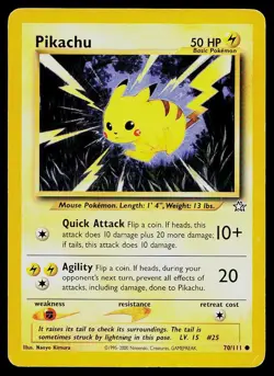 Pokemon Card Neo Genesis Pikachu 70/111 Common - Image 1