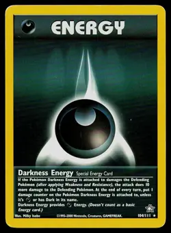 Pokemon Card Neo Genesis Darkness Energy 104/111 Unlimited Rare - Image 1