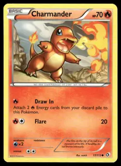 2013 Pokemon Charmander Common Legendary Treasures 17/113 DMG - Image 1