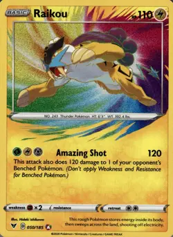 Raikou 050/185 Amazing Rare Vivid Voltage Pokemon Holo Near Mint - Image 1