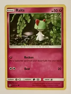 Ralts Pokemon SM - Lost Thunder #139/214 Common NM - Image 1