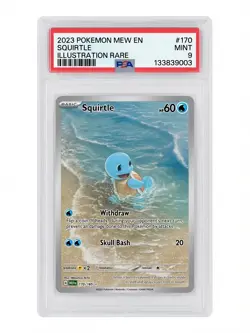 2023 POKEMON MEW EN SQUIRTLE ILLUSTRATION RARE 170/165 Scarlet & Violet 151 PSA9 - Image 1