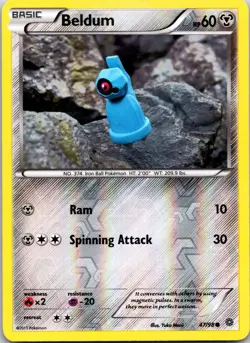 Beldum 47/98 Common Ancient Origins Pokemon Reverse Holo LP - Image 1