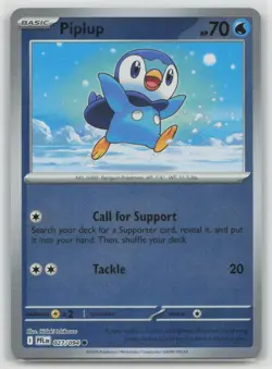 Piplup 027/094 Common Phantasmal Flames Pokemon Reverse Holo Near Mint - Image 1