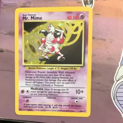 Pokemon TCG Mr. Mime Jungle Holo Rare Error Unlimited 6/64 English 40 HP 1999 - Image 1