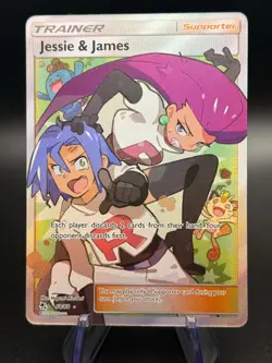 NM Jessie & James Full Art 68/68 Hidden Fates Ultra Rare Pokemon Card - Image 1