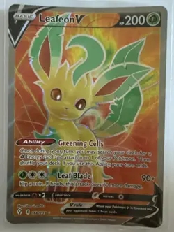 Pokemon TCG Leafeon V Evolving Skies 166/203 Holo Ultra Rare - Image 1