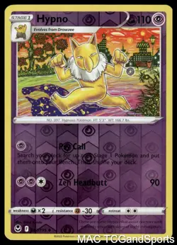 Hypno 061/195 Reverse Holo Silver Tempest Pokemon TCG NM - Image 1