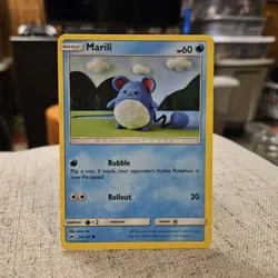 Marill Pokemon TCG Sun & Moon Burning Shadows Common Card #34/147 - Image 1