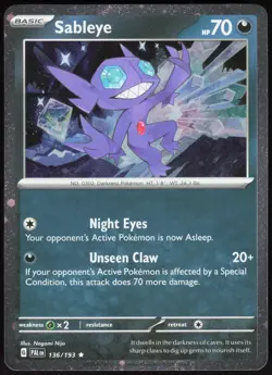 Sableye (Cosmos Holo) 136/193 Holo Rare Pokemon NM/M - Image 1