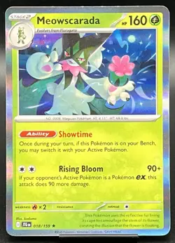 Meowscarada 018/159 Pokemon Rare Holo Journey Together NM - Image 1