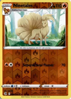 Ninetales (30) 030/264 Reverse Holo SWSH08: Fusion Strike Pokemon Card TCG - Image 1