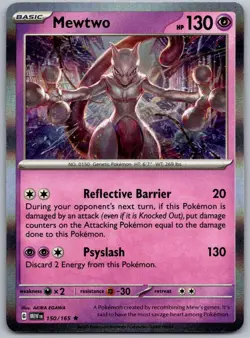Mewtwo 150/165 Rare 151 Pokemon Holo Near Mint - Image 1