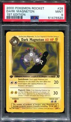 PSA 9 Pokemon 2000 1st Edition Team Rocket Dark Magneton Rare #28 - Image 1