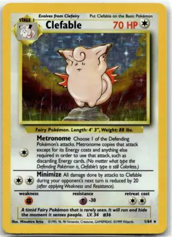 Clefable 1/64 Holo Rare Jungle Pokemon Lightly Played No Symbol Error - Image 1