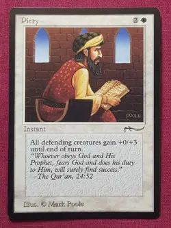 Magic The Gathering ARABIAN NIGHTS PIETY DARK white card MTG - Image 1