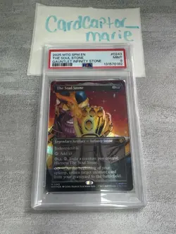 MTG Borderless Foil Marvel's Spider-Man 243 THE SOUL STONE THANOS Gauntlet PSA 9 - Image 3