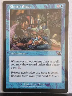 Rhystic Study #45 (LP) Prophecy PCY Magic MTG - Image 1