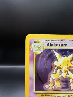 Alakazam 1/130 Pokemon Base Set 2 Holo Rare 🌀Swirl🌀 DMG - Image 2