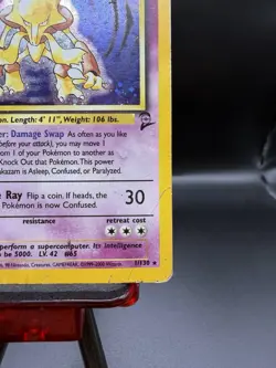 Alakazam 1/130 Pokemon Base Set 2 Holo Rare 🌀Swirl🌀 DMG - Image 4