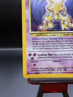 Alakazam 1/130 Pokemon Base Set 2 Holo Rare 🌀Swirl🌀 DMG - Image 5