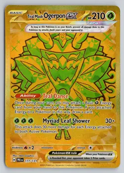 TEAL MASK OGERPON EX 177/131 HOLO HYPER RARE PRISMATIC EVOLUTIONS POKEMON DMG - Image 1