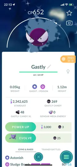 Pokemon Go Shiny Gastly - Image 1