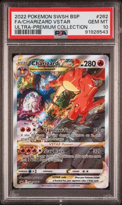 CHARIZARD VSTAR SWSH 262 PSA 10 2022 POKEMON BLACK STAR PROMO FULL ART - Image 1