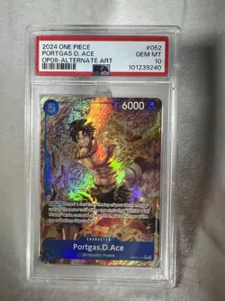Portgas D. Ace Alt Art Parallel OP08-052 Two Legends Foil PSA 10 ENG 2024 - Image 4