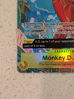One Piece Monkey D Luffy OP07-109 SR Treasure Rare Alternative Art - Image 2