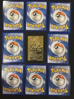 Pokemon Cards with Eevee, Greninja, & Mew Two Gold Plated Burger King Card - Image 2