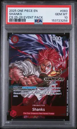 One Piece CS Event Pack Shanks #P-083 Championship 25-26 Stamped Promo PSA 10 💎 - Image 1