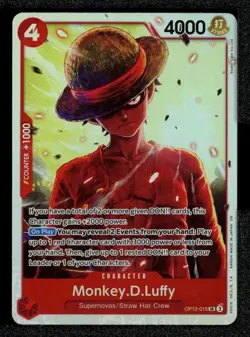 Monkey.D.Luffy OP12-015 SR One Piece TCG Legacy of the Master Foil NM English - Image 1