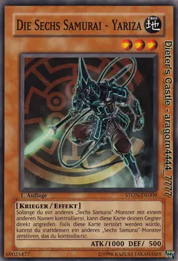 YU-GI-OH, DIE SECHS SAMURAI - YARIZA, C, STON-DE008, 1. Auflage - Image 1