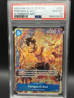 2024 One Piece OP08-052 Portgas.D.Ace Alternative Art PSA 10 - Image 1