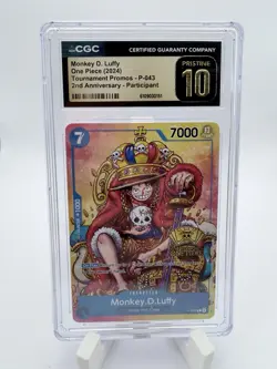 One Piece Monkey D. Luffy P-043 2nd Anniv Participant Foil CGC Pristine 10 - Image 1
