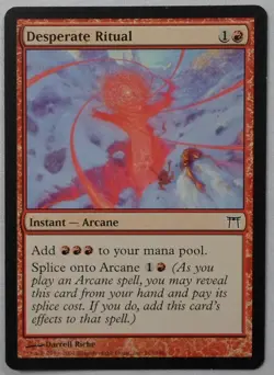 MAGIC THE GATHERING MTG CHAMPIONS OF KAMIGAWA RED DESPERATE RITUAL INSTANT CARD - Image 1