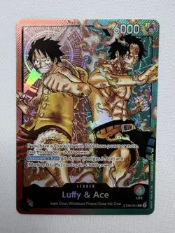 One Piece Card ST30-001 L Luffy & Ace English Luffy & Ace FOIL - Image 1