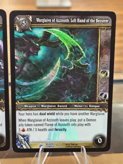 FOIL World of Warcraft TCG Warglaive of Azzinoth SET. One Right + One Left cards - Image 2