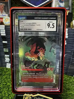 Scar Top 8 Tournament Promo CGC 9.5 Disney Lorcana Championship Prize Card - Image 1