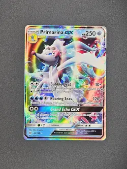 Pokemon TCG Primarina GX 42/149 Ultra Rare Sun & Moon Base Set Holo Foil Card - Image 1