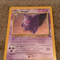 Gengar 5/62 Fossil 1999 English Holo Rare Fossil Pokemon TCG Card - Image 1